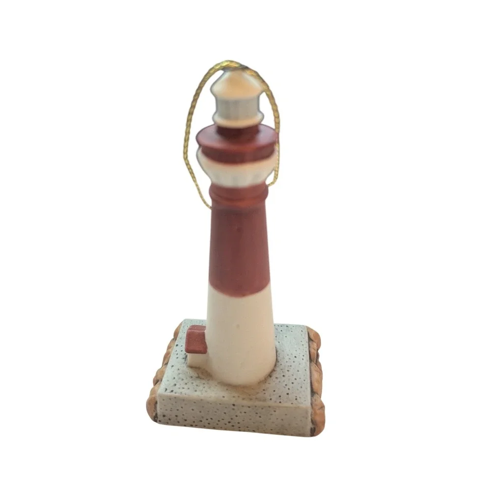 Vintage 1995 Lefton BARNEGAT‎ NJ LIGHTHOUSE  Porcelain Christmas Ornament 4